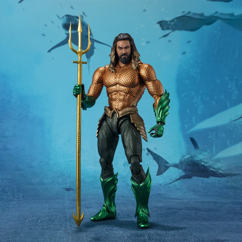 Bandai Original Genuine Figure Aquaman and the Lost Kingdom Model Kit SHF Aquaman Collection Model Action Figure for Boys Toys