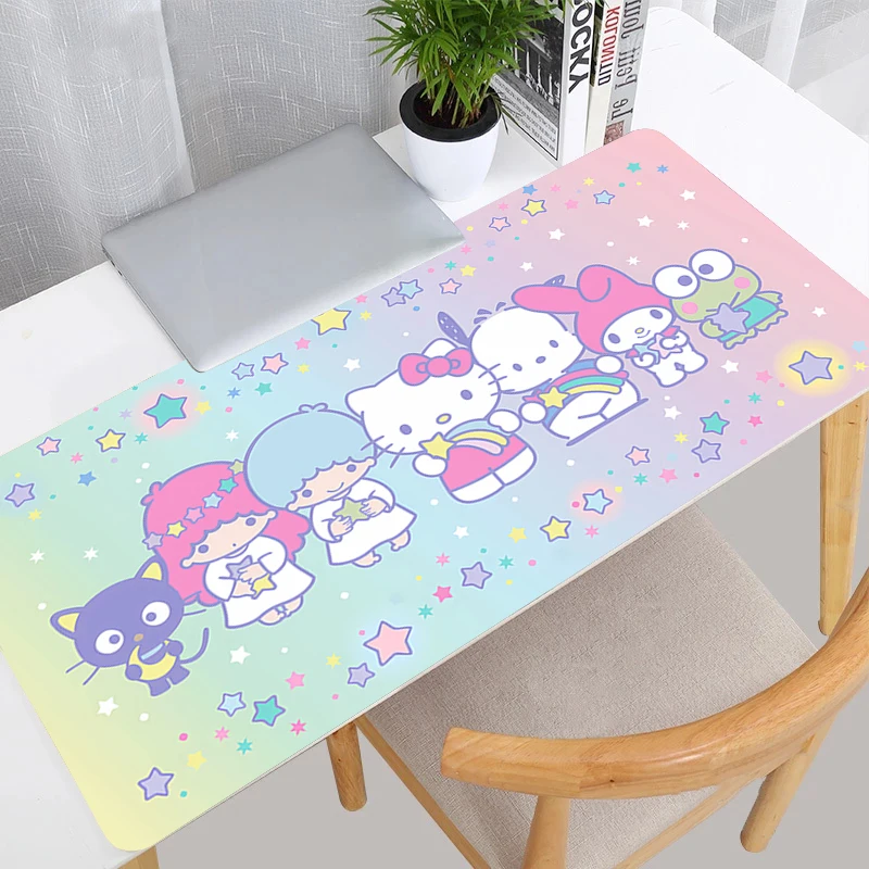 แผ่นรองเมาส์มายเมโลดี้อุปกรณ์เสริมน่ารักอีสปอร์ตเกมเมอร์คอมพิวเตอร์แผ่นรองโต๊ะคอมพิวเตอร์ที่ทันสมัยคีย์บอร์ดแล็ปท็อปพรม XXL แผ่นรองเมาส์สำหรับเล่นเกม