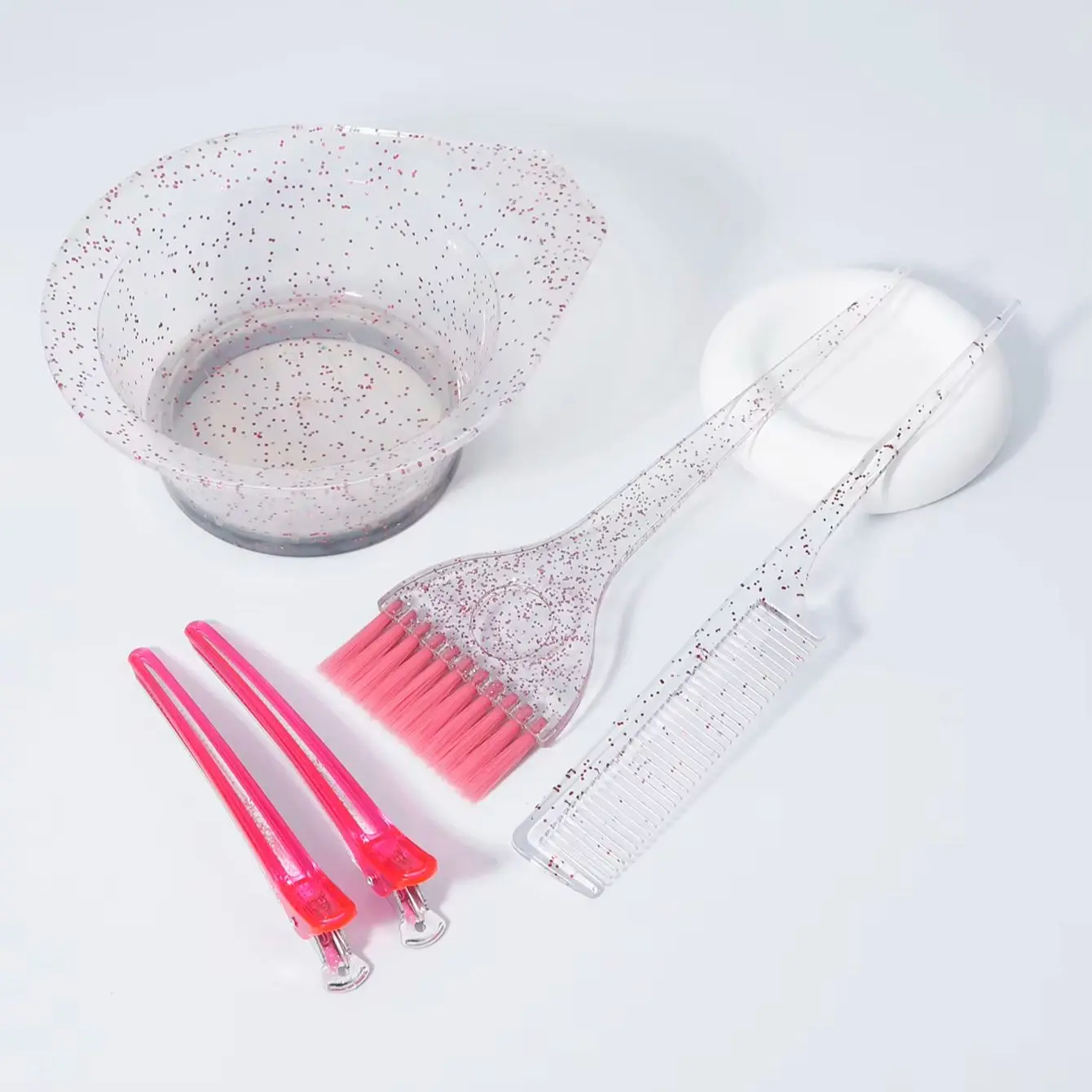 5pcs professional hair dye set - hair dye bowls, hair dye brushes, hair clips, pointed tail combs, Special for Real Hair Wigs