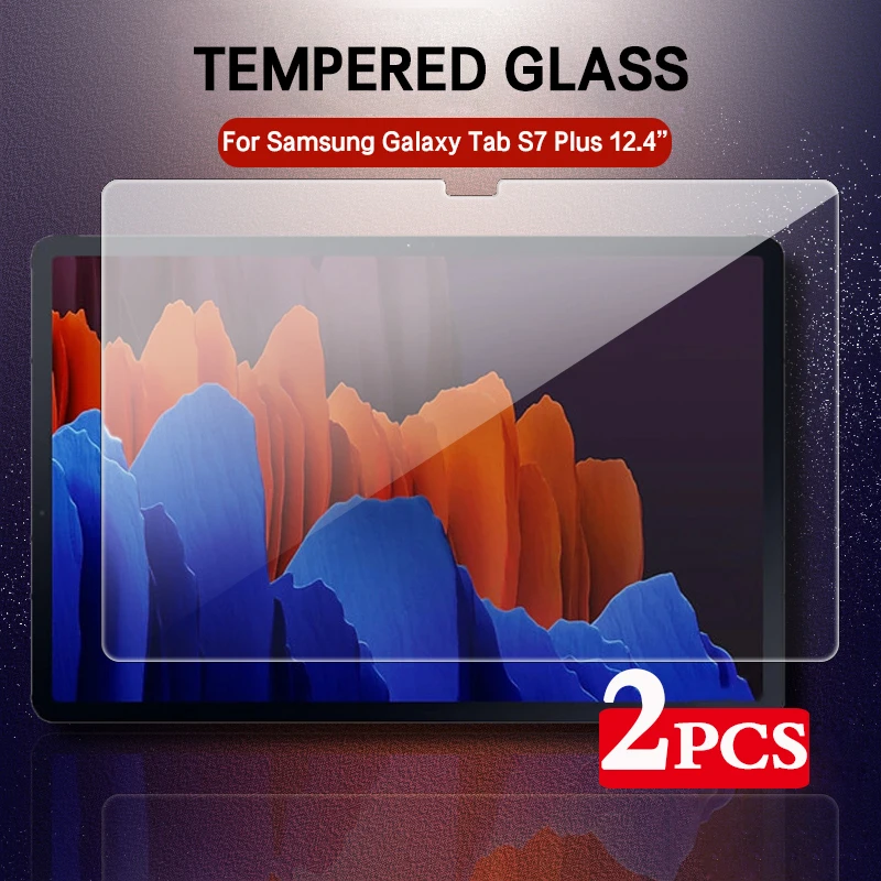 

2PCS Screen Protector For Samsung Galaxy Tab S7 Plus S7+ 12.4" SM-T970 T975 Protective Film Anti Scratch Clear Tempered Glass