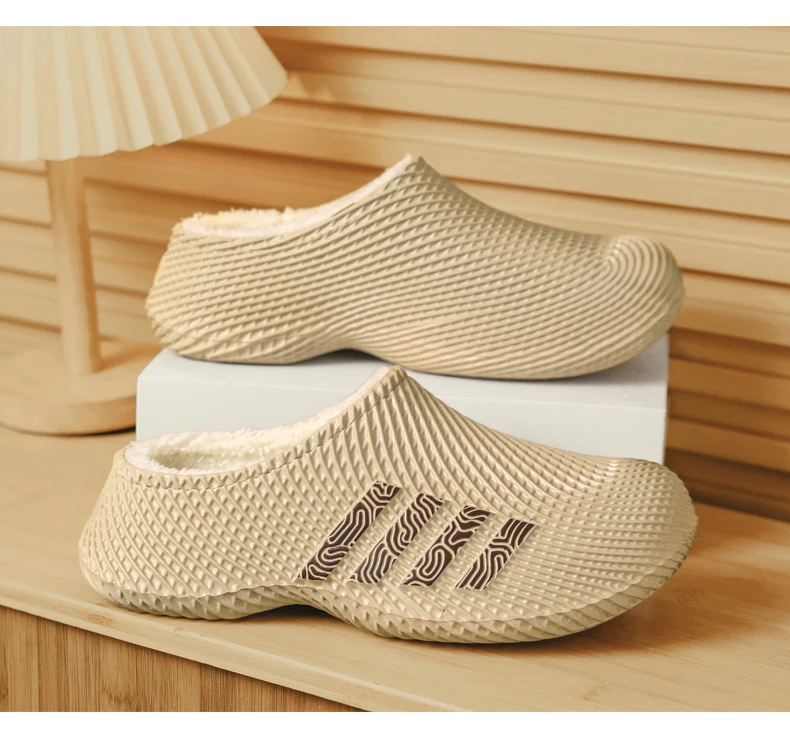 Winter Herren Warme Hausschuhe Indoor Clogs Slides Weiche Sohle Haus-Schuhe Samt Leichte Lässige Flache Schuhe Plüsch für Draußen – Detail 11