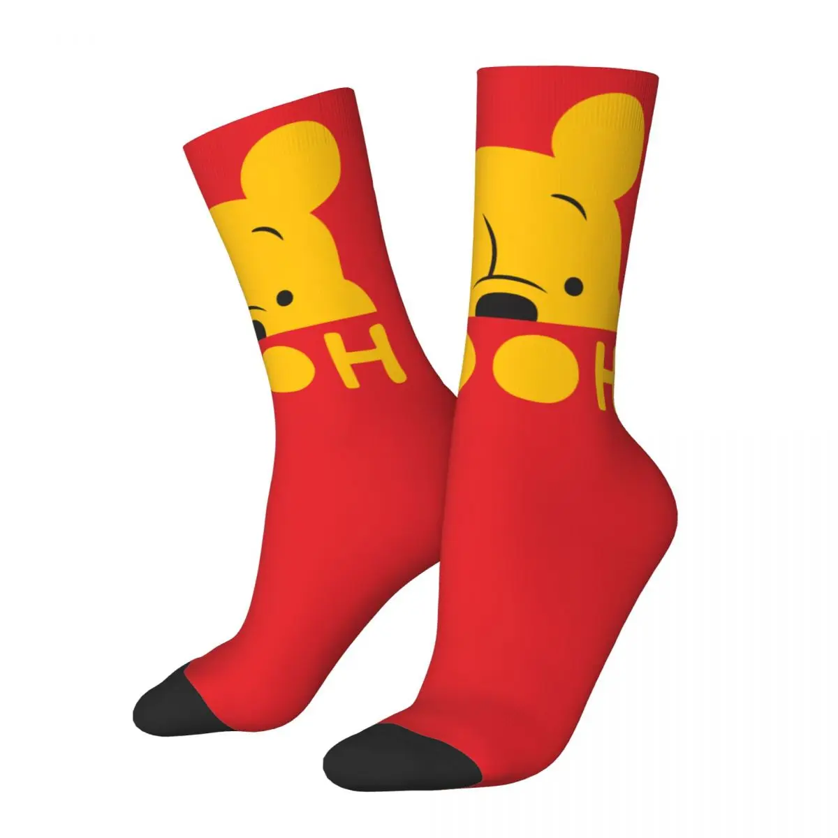 Casual Winnie The Pooh Peek-a-Boo Pooh Sports Socks Polyester Crew Socks for Women Men Sweat Absorbing