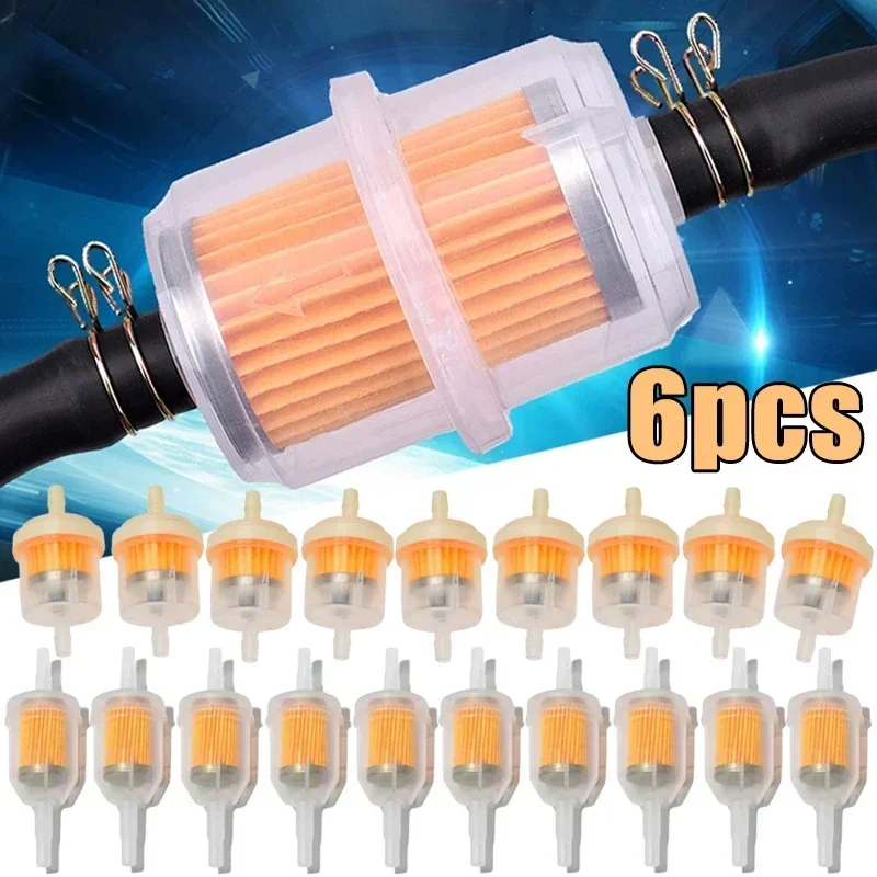 

1-6 шт., автомобильные трубки для бензинового масляного фильтра, универсальный линейный газовый топливный фильтр для небольшого двигателя, газонокосилки, аксессуары для мотоциклов 6 мм-8 мм