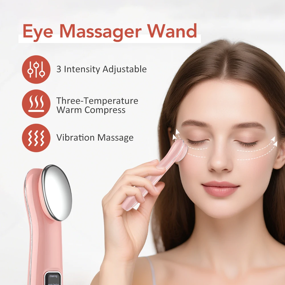 

2025 New Eye Massager Rechargeable Hot Therapy Vibration Massage Tool for Eye Care Facial Relaxation Home Use