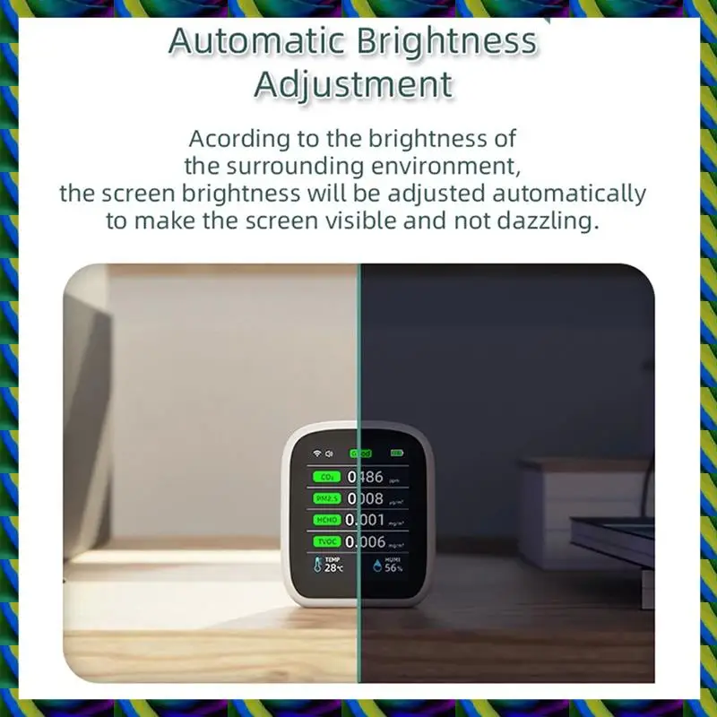Ежедневный измеритель качества воздуха Tuya Wi-Fi, монитор качества воздуха в помещении 8-в-1, портативный монитор CO2, тестер температуры и влажности Easy T