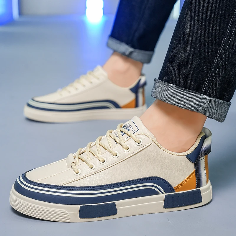 Scarpe da skate casual da uomo in pelle, comode, taglia 47_voghion.com
