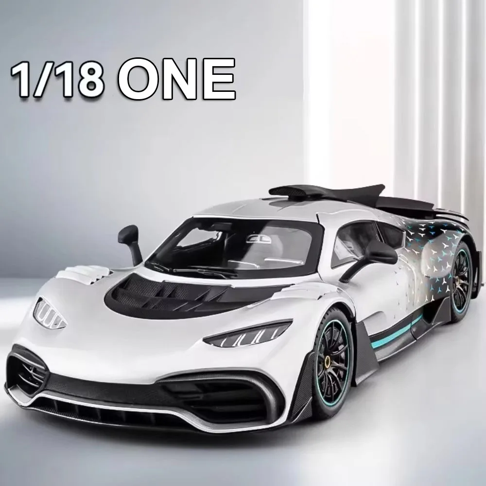 

1:18 ONE GTR Alloy Sports Car Diecast Model Toys Doors Opened with Sound Light Front Wheel Steering Vehices for Adult Kids Gifts