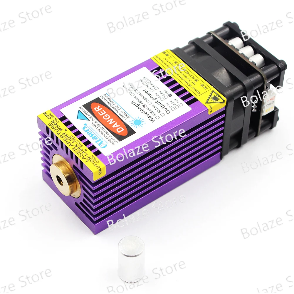 450nm 7W blue laser 12V fixed focus DIY engraving special 7000mW laser module with PWM control power.