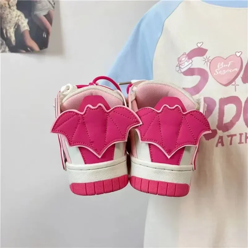 2024 New Style Pink Cute Women's Shoes Letter Versatile Kawaii Women Shoes Little Girl Pink Wear-resistant Sneakers