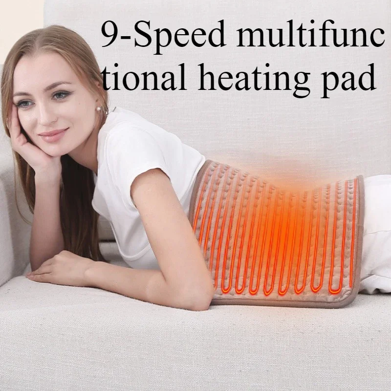 Electric Heating Pad Blanket 9 Level 4 Mode Timer Heating Pad for Shoulder Neck Back Spine Leg Winter Warm Home Office Warm Mat