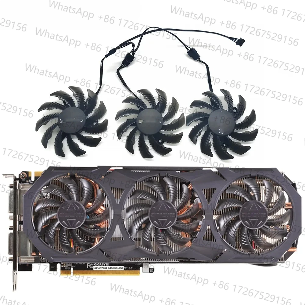 75MM PLD08010S12HH T128010SU For Gigabyte GTX960 GTX970 GTX980 GTX 980TI 760 670 580 R9 290X Graphics Card Cooler Fan