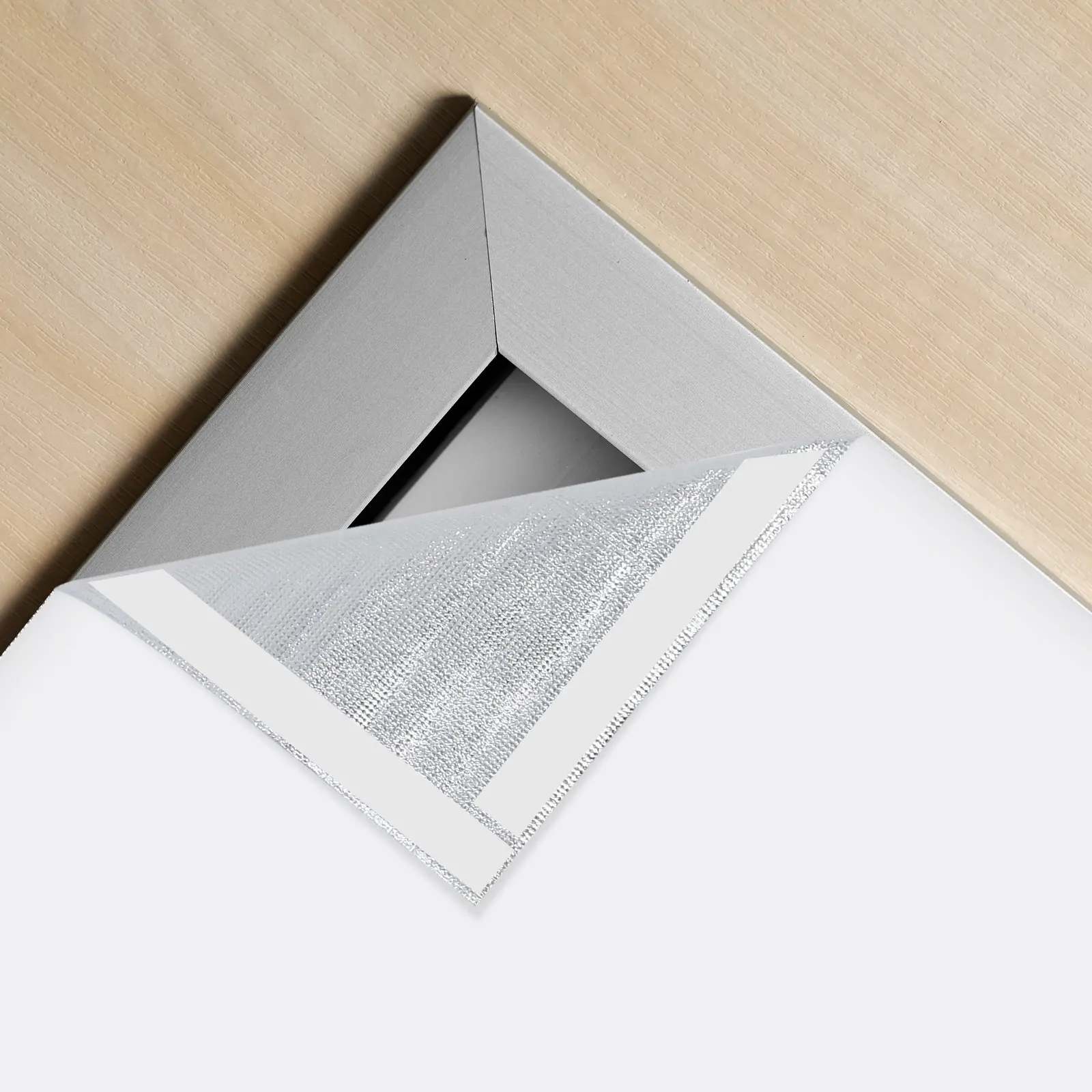 Attic Ceiling Fan Seal Cover Aluminum Film Insulation 129x129cm Reusable Hook Loop for Air Vent Covers Attic Fan Cover