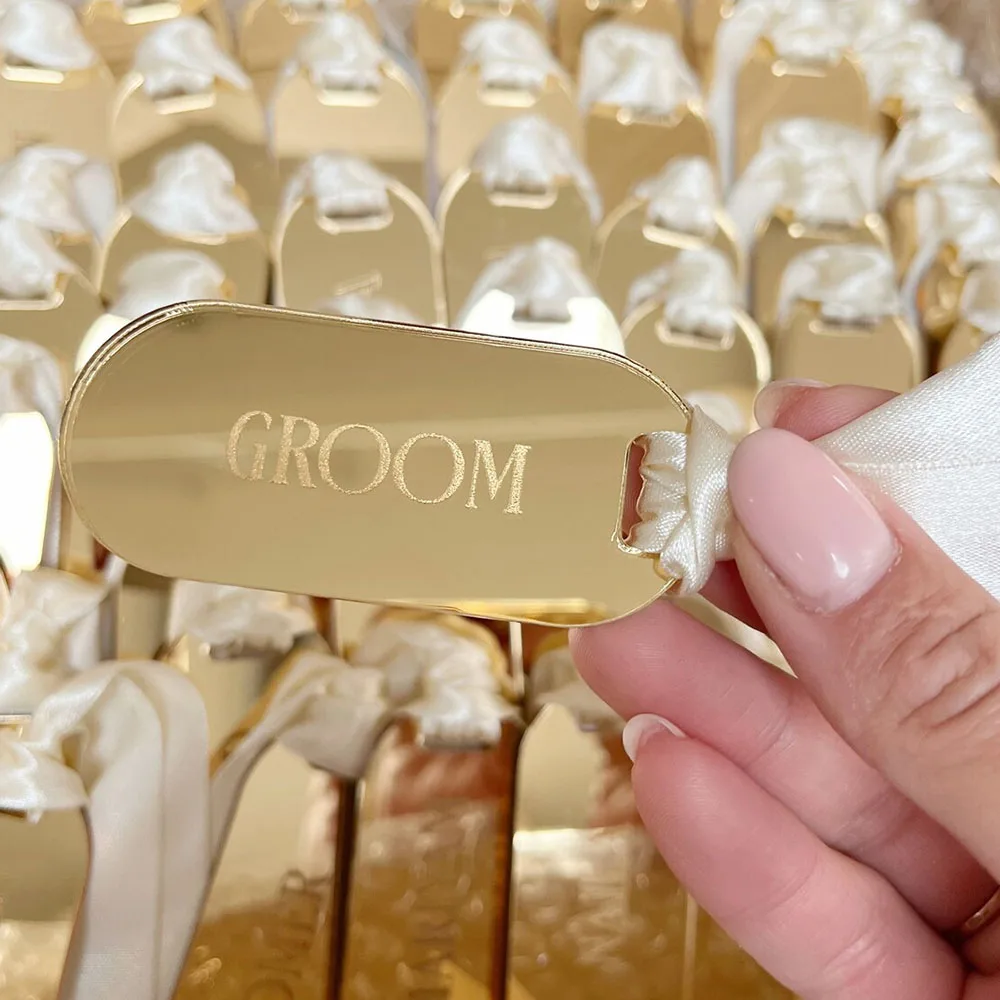 Etiquetas de ropa personalizadas, tarjeta de lugar, etiqueta acrílica, bautismo, espectáculo de bebé, espejo de bautizo, nombre personalizado, invitado, 20/50/100 Uds.