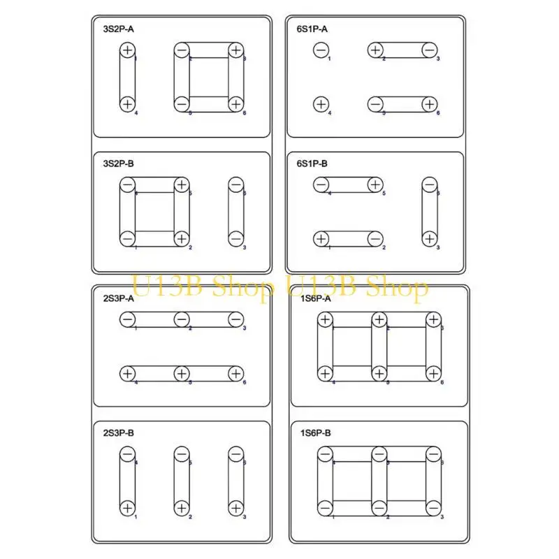 U13B 18650 Battery Pack Case wit Metal Connectors High Efficiency for High Drain