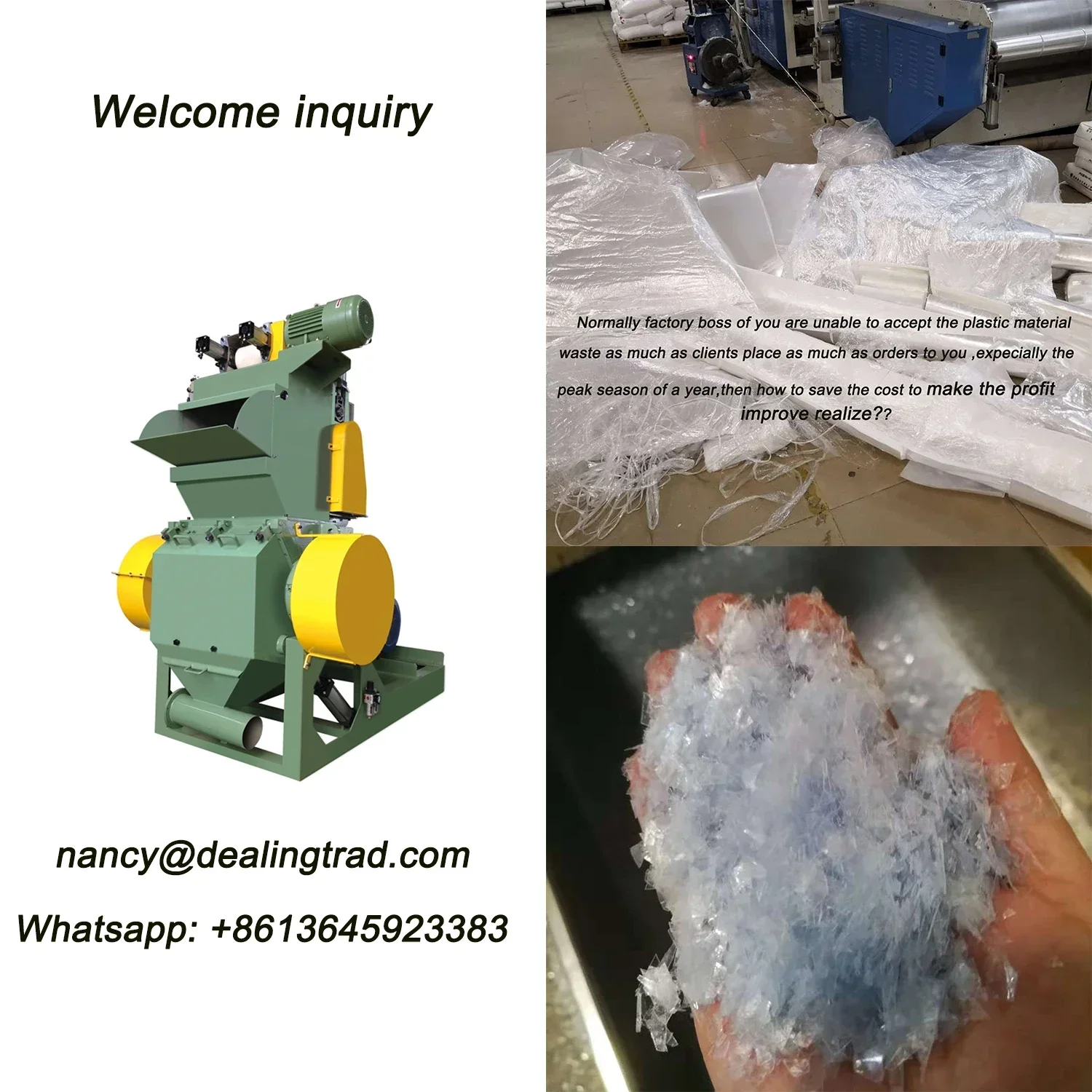 Frantoio per il riciclaggio della plastica