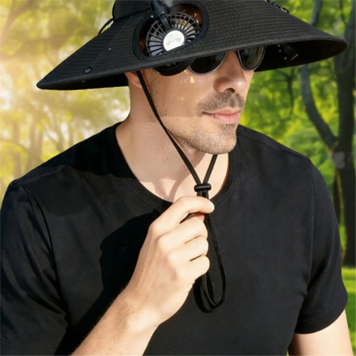 DTC5 Solar-Powered Cooling Hat for Outdoor Enthusiasts: Gear with Built-in Fan and Sun Protection Brown