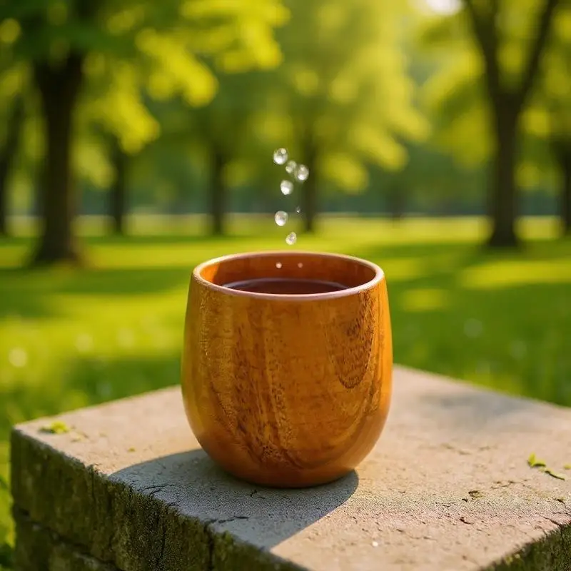 Big Belly Cup Creative Pattern Solid Wood Handcarved Anti Scald Tea Cup Heat Insulated Drinkware for Home Tea Tableware Set