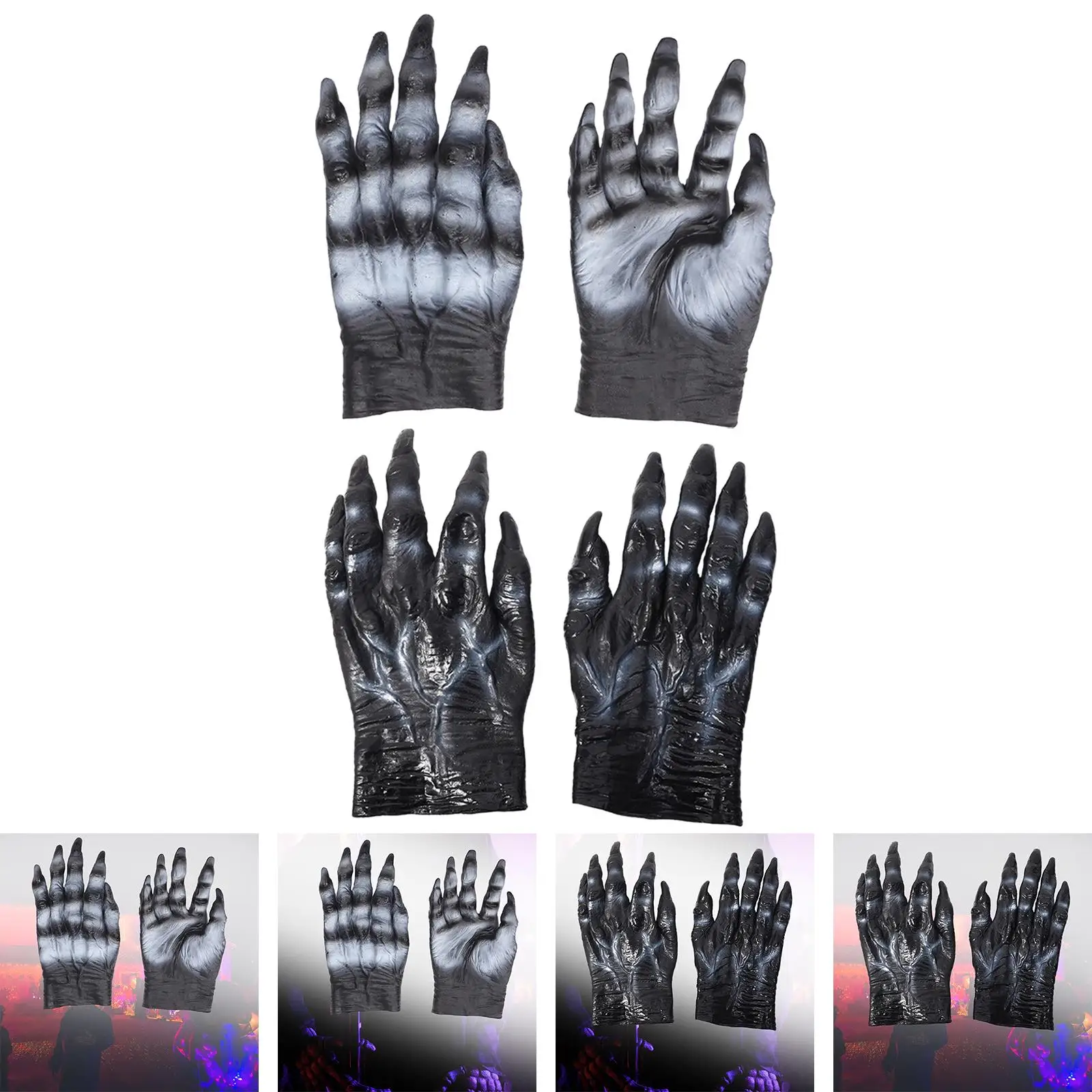 Gants de Costume de loup-garou, ongles longs, unisexe, effrayant pour hommes et femmes, Festival de carnaval, mains de loup, déguisement de pâques, jeu de rôle