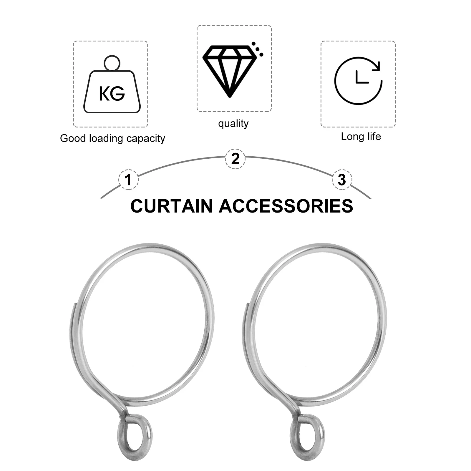 

36Pcs Long-Lasting Roman Rings Perfect for Hanging Curtains and Drapes in Any Room Curtain Rings Curtain Circles