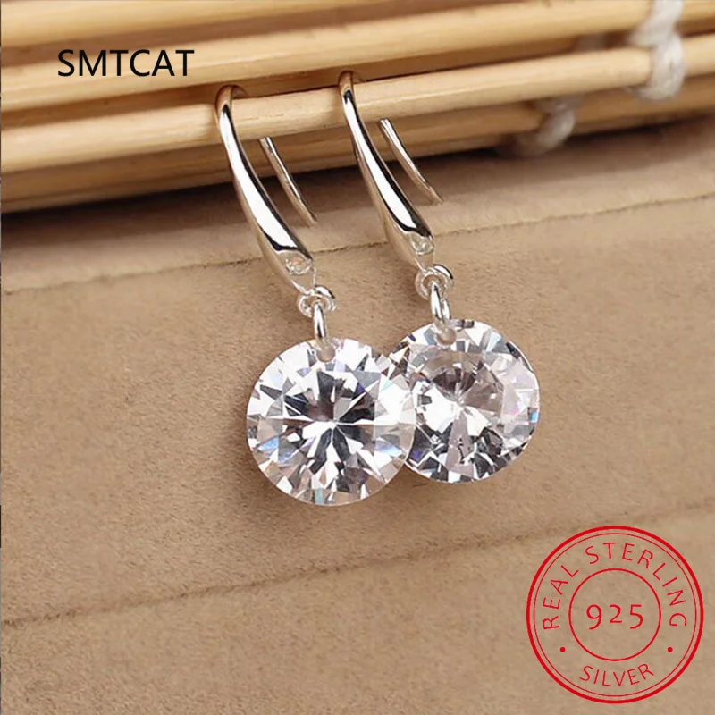 1 Carat Moissanite Earrings Women 925 Sterling Silver Drop Earrings 14k White Gold Plated Copy Diamond Pendant Earrings Jewelry