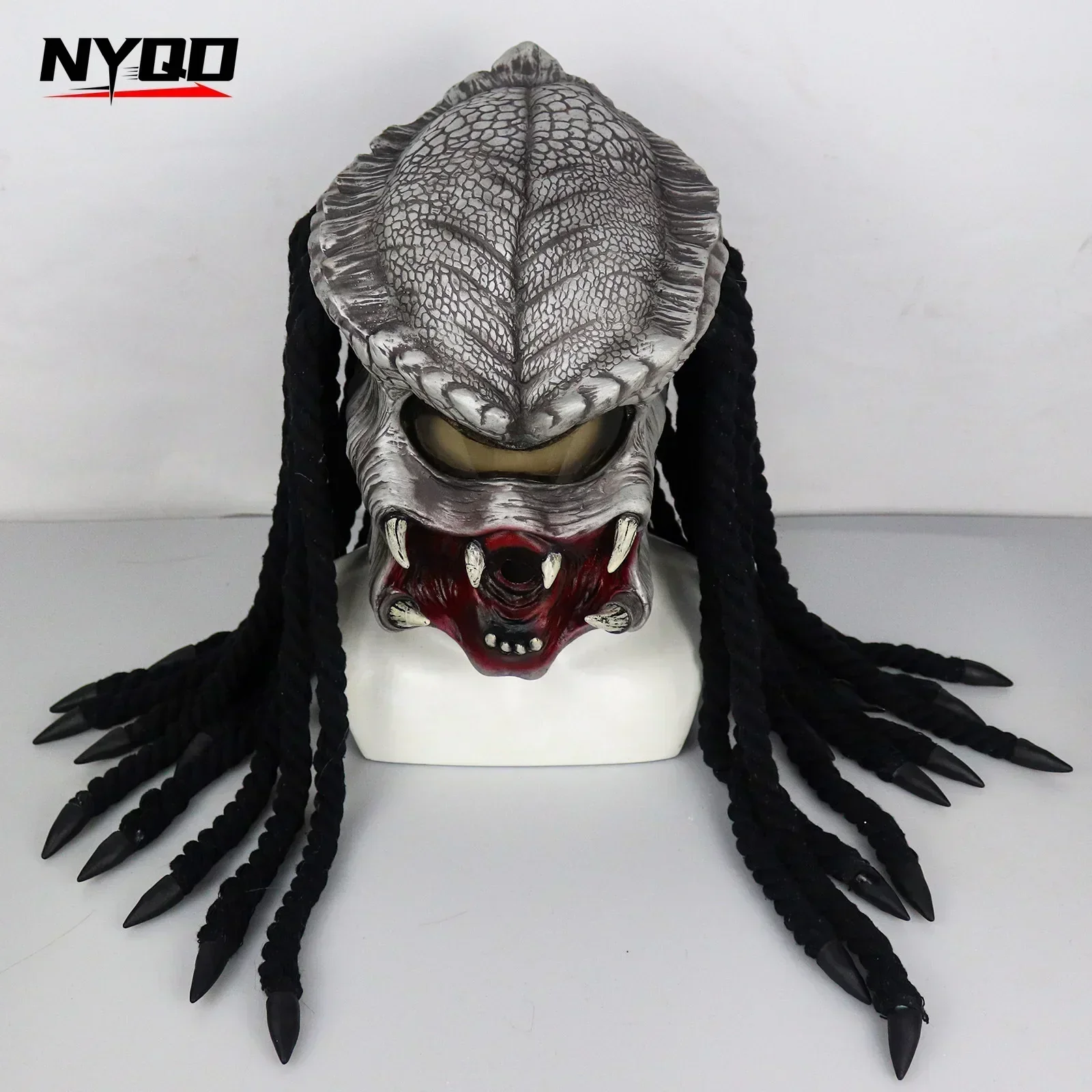 Predator Mask Iron Blood Warrior Halloween Party Cosplay Horror Retro Motorcycle Masking Headgear Máscara De Caveira Para Moto