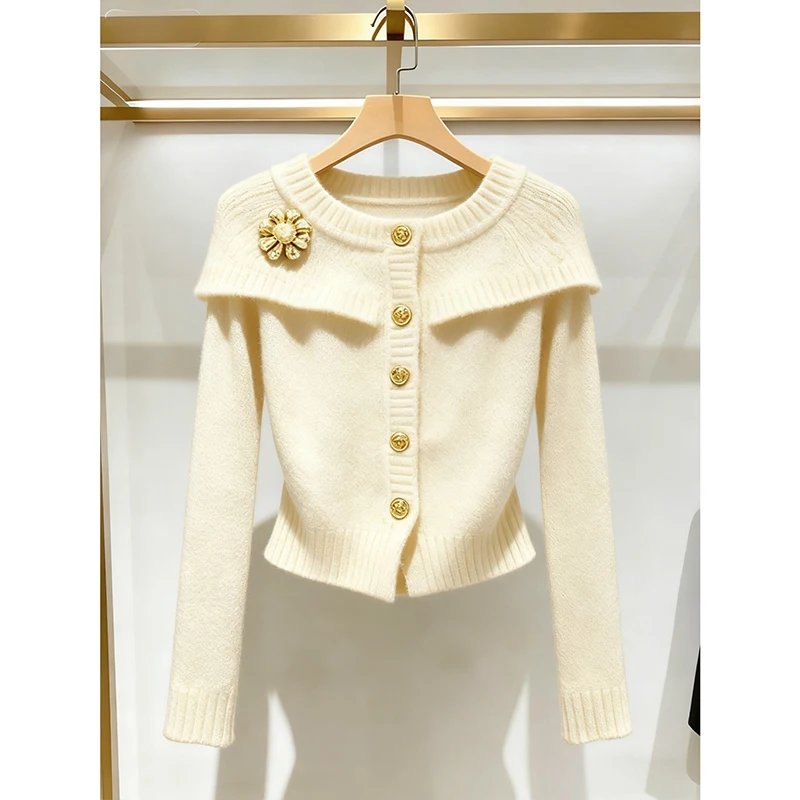 

Вязаный кардиган Ele для женщин: модный, уникальный, красивый, с длинными рукавами, осенне-зимняя новинка