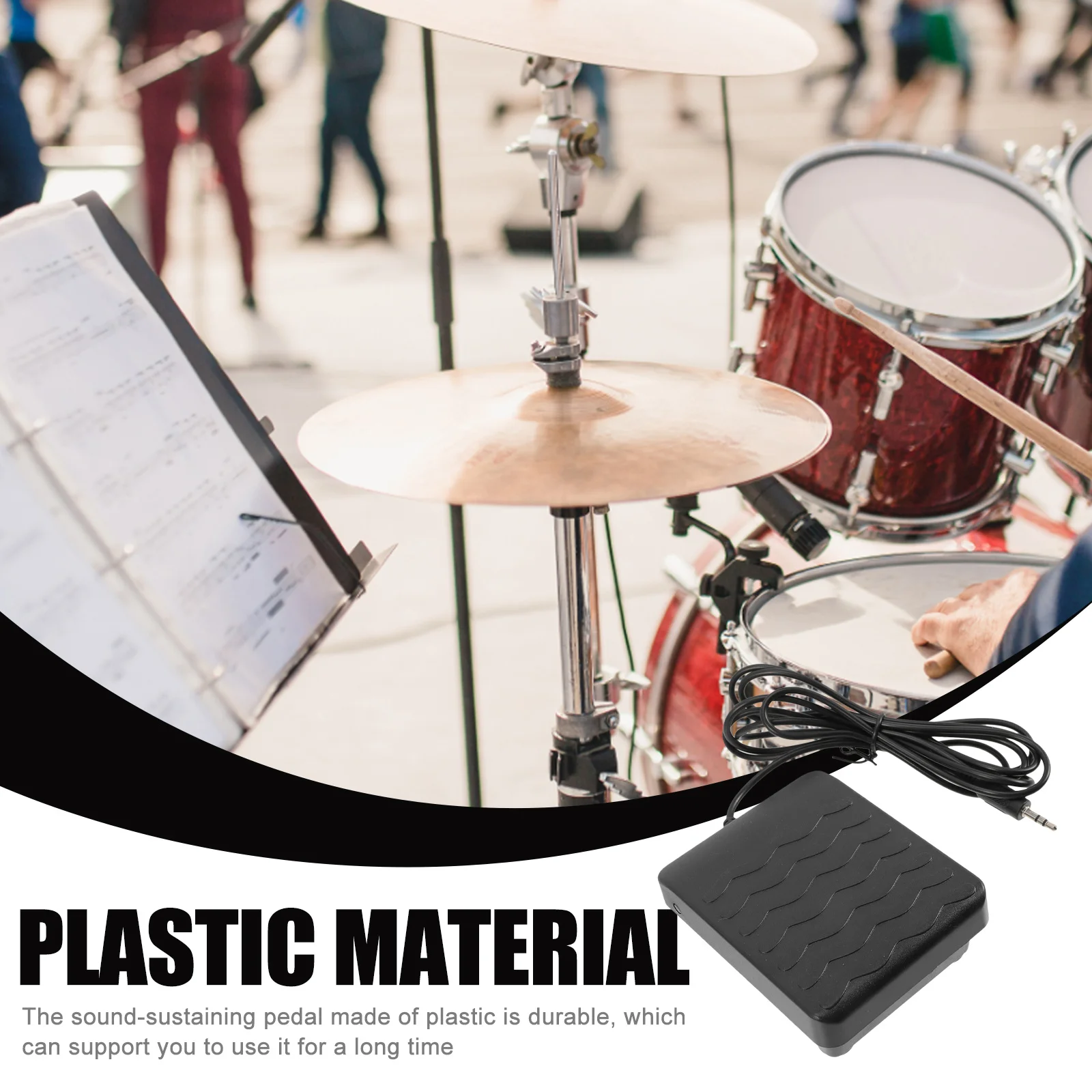 

Piano Sustain Pedal Durable Non-Slip Widened Design For Electric Keyboard Digital Piano Replacement Accessory Instrument