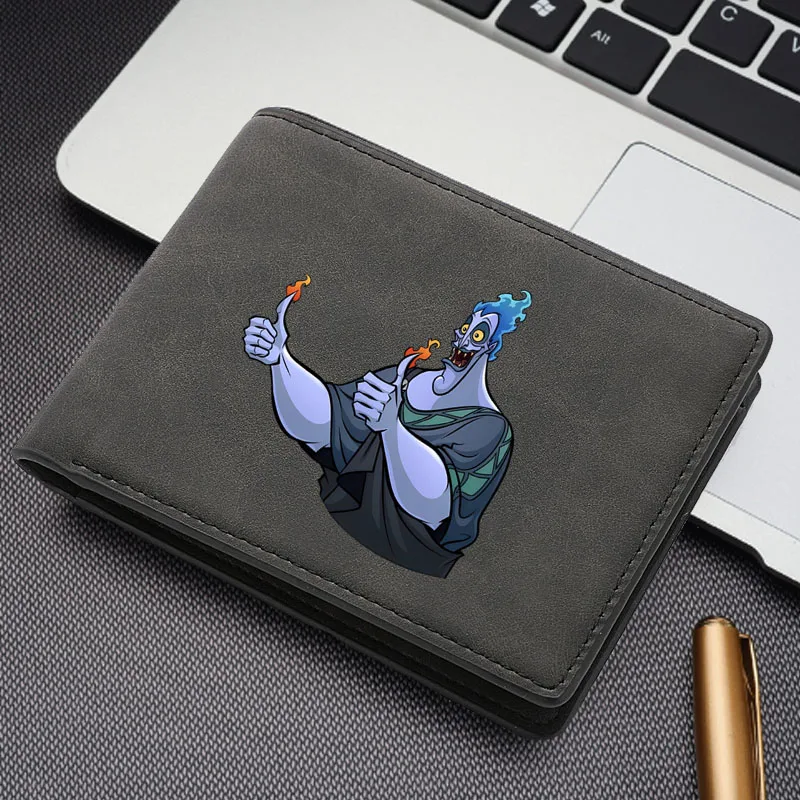 

Disney Hercules Hades Men's Wallet PU Leather Purse Holder Business Casual Credit Card Short Wallet Male Coin Purse Money Bags