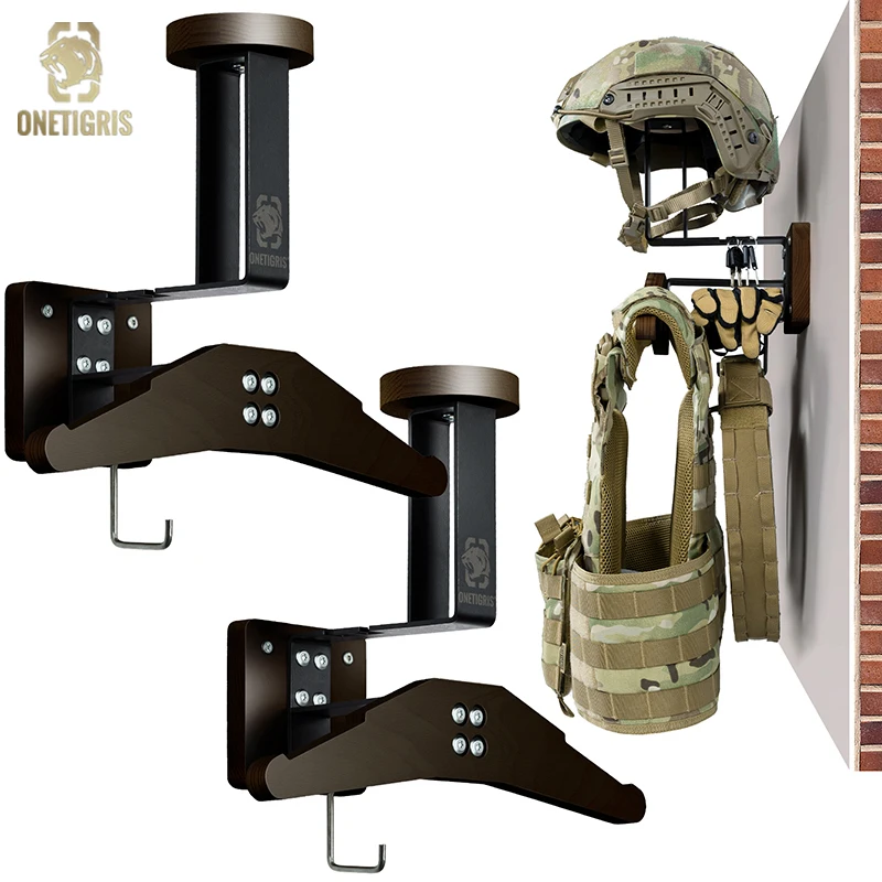 2PCS Tactical Gear Wall Mount, Police Gear Rack Plate Carrier Hanger, Wall Organizer for Motorcycle Football Cycling Gear