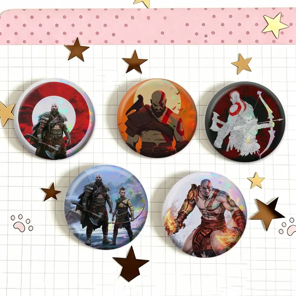 Game God of War   Badge 25 32 44 58 75 mm Round Fans Collect Friends Gifts Brooch Souvenir