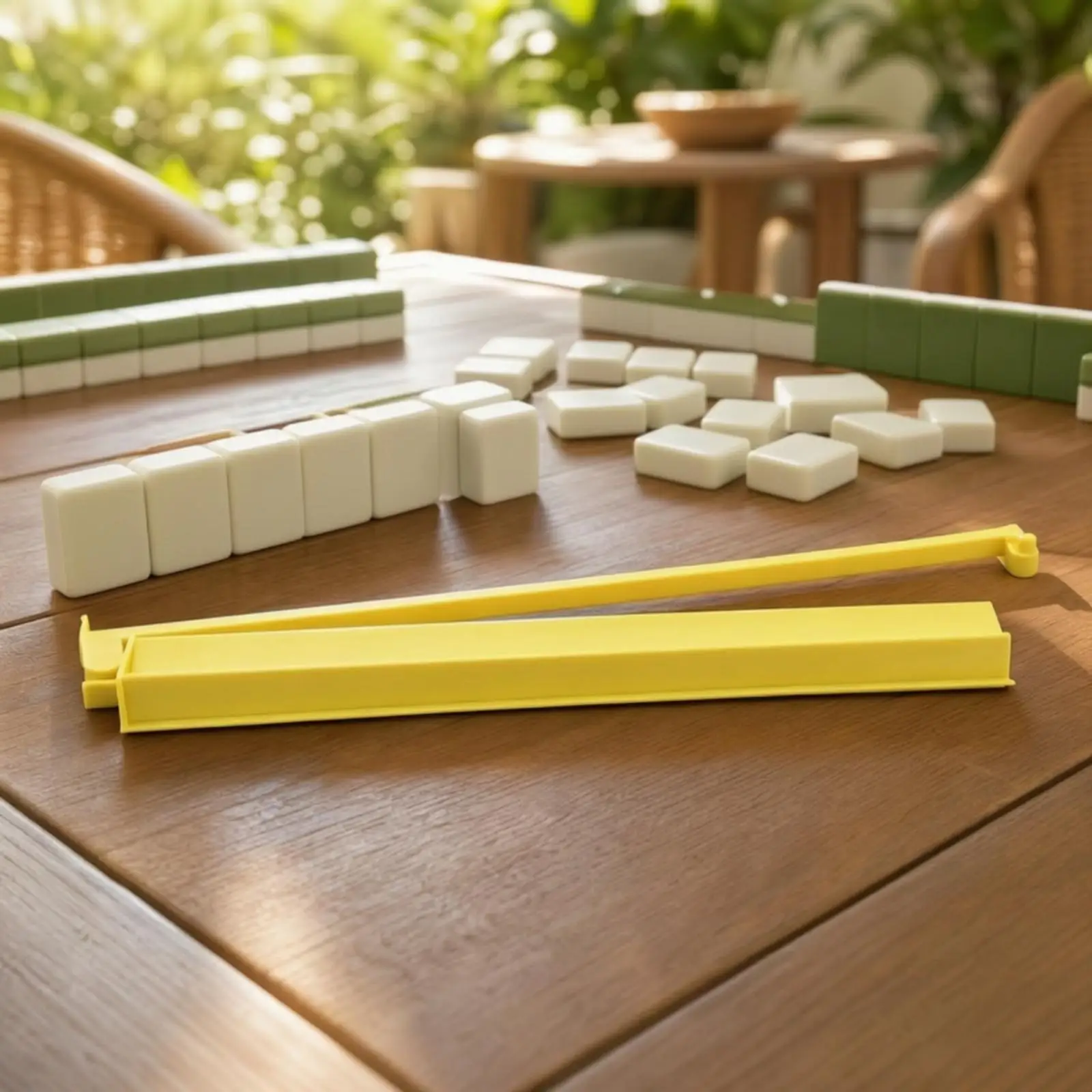 Mahjong Tile Rack Portable Mahjong Tile Holder with Support Bar Travel-Friendly Lightweight for Home Games, Family Gatherings