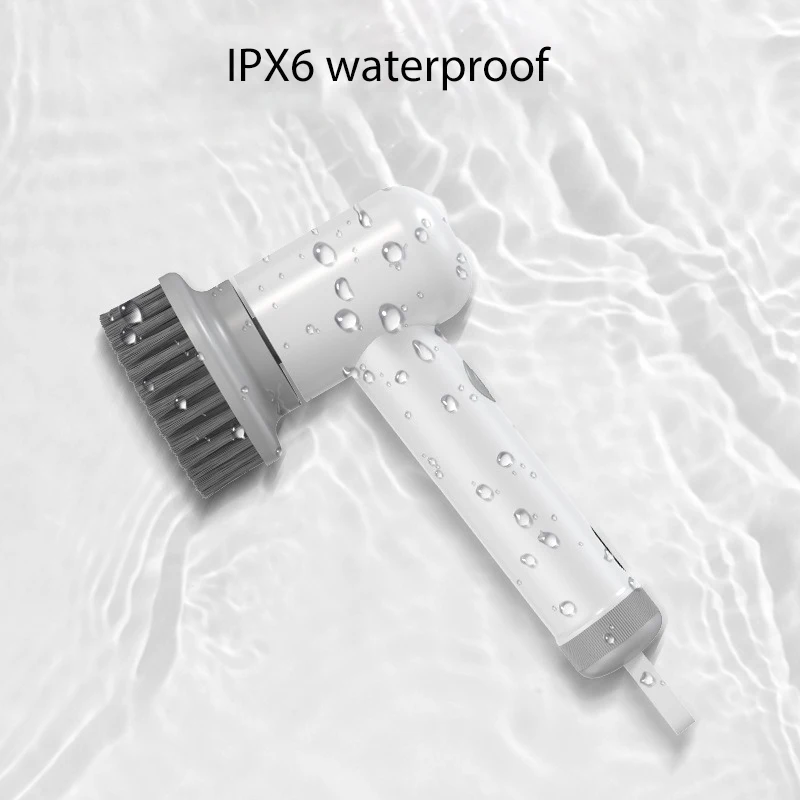 Sikat pembersih listrik nirkabel, untuk Dapur/kamar mandi multi-fungsi penggosok putar otomatis 4 kepala pengganti