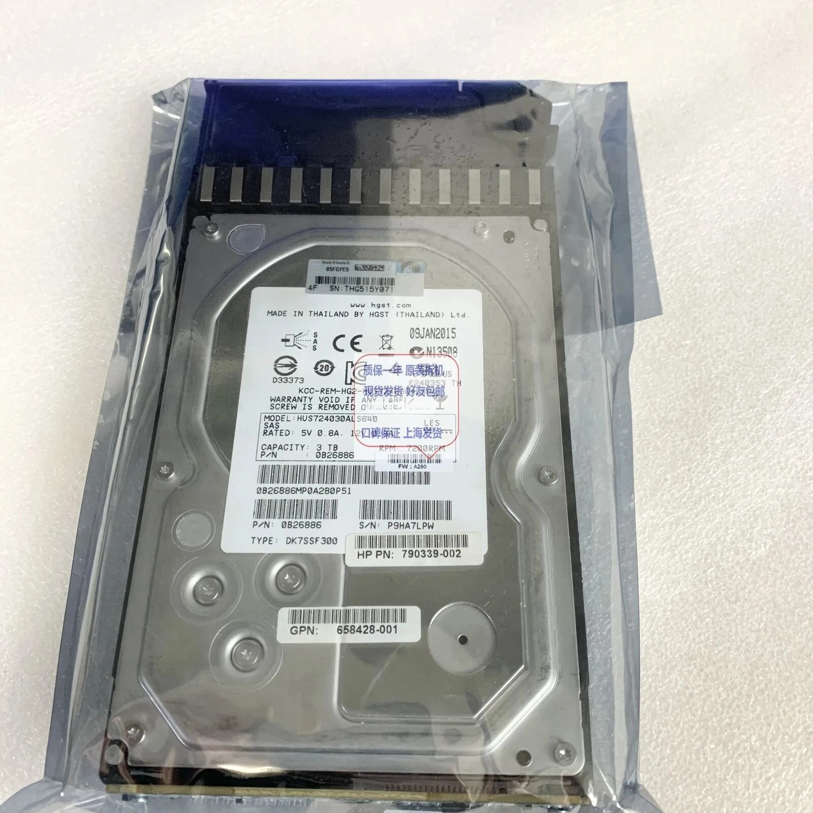 

For HP QK703A HUS724030ALS640 ST3000NM0023 656102-001 P2000 Used