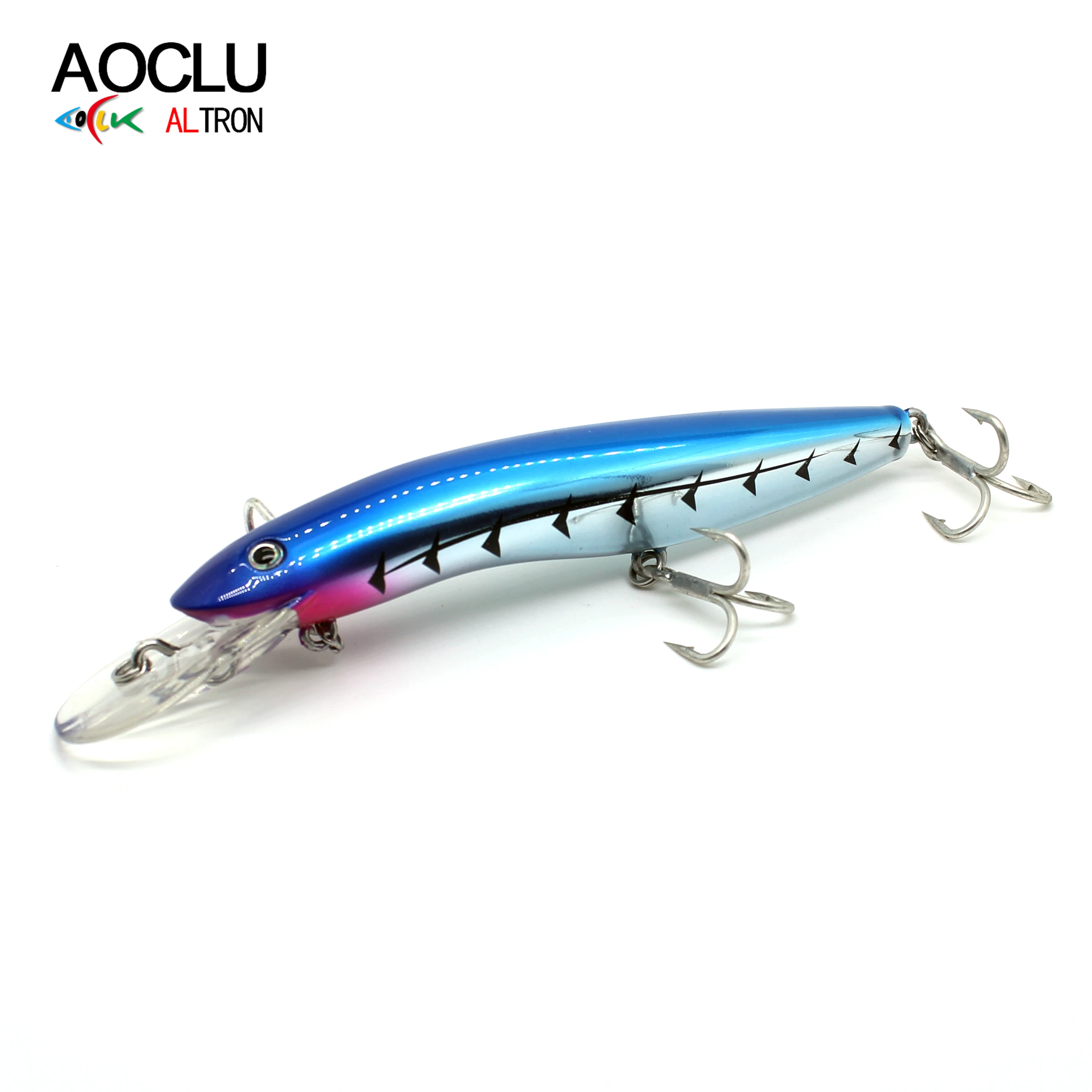 AOCLU Schwimm Minnow 125mm 26g Harten Köder Jerkbait Rassel 1PC Draht Für Tiefe Meer Boot Felsen Locken 4X Höhen Haken Japan Qualität – Detail 2