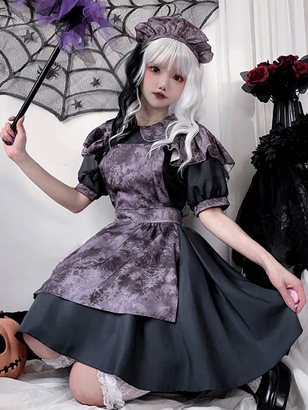 

Хэллоуин Доктор Тыква Костюм Ведьмы k Готический Sle Слуга Наряд Эле Длинная Юбка Fem Хэллоуин Костюм