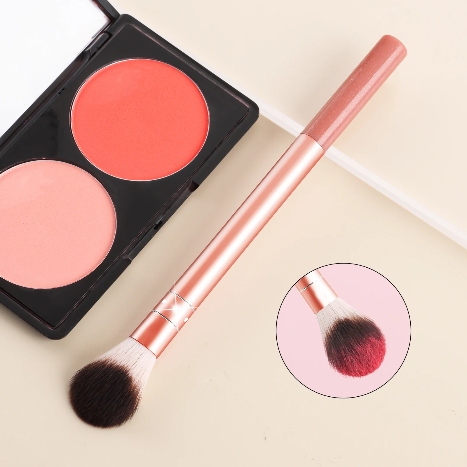 Brocha de maquillaje para sombra de ojos individual, colorete en polvo, nueva brocha de maquillaje de tubo largo, experto de belleza, brocha de maquillaje de tubo largo de pelo de nailon