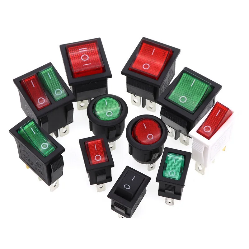 라운드 토글 스위치, 방수 켜짐-꺼짐, 로커 스위치, 자동차 스위치 켜짐-꺼짐, 5 가지 색상, 10A, 220V, 12V, KCD1, KCD3, KD4, 3 개