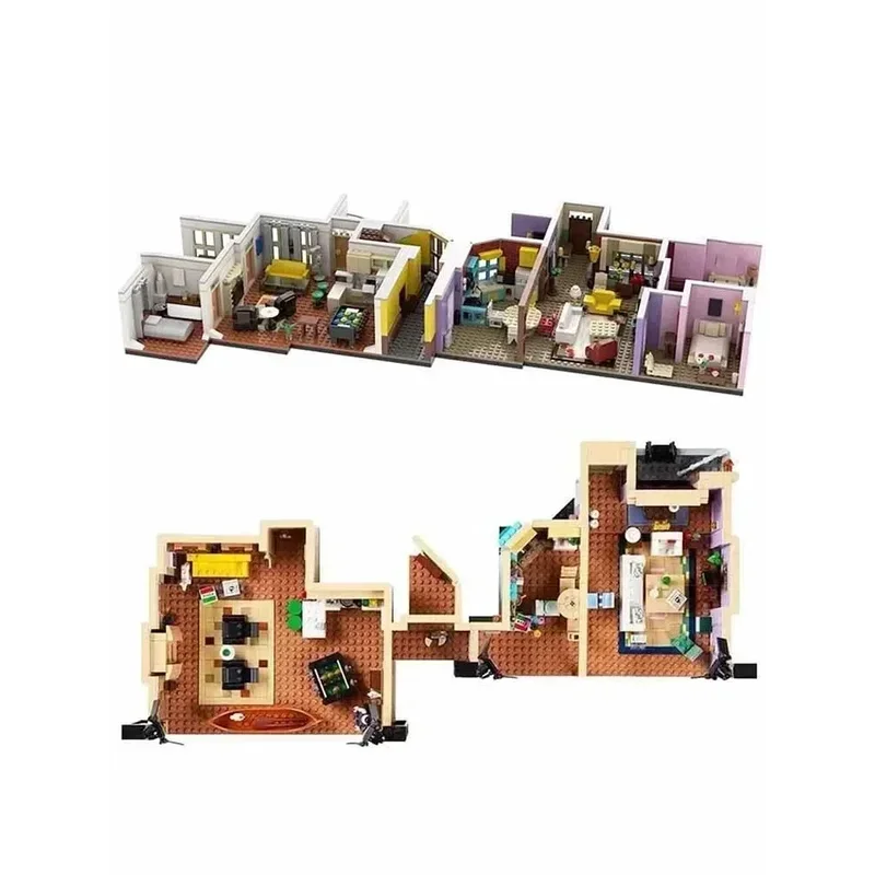 2048pcs classic architectural house model Monica apartment DIY puzzle assembly building block toys gift for girls