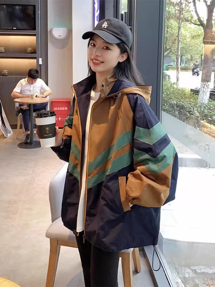 

Весенне-осенняя цветная ветровка Blo Workwear для женщин, для активного отдыха, альпинизма, с высокой степенью защиты от ветра, свободного кроя, длинный рукав