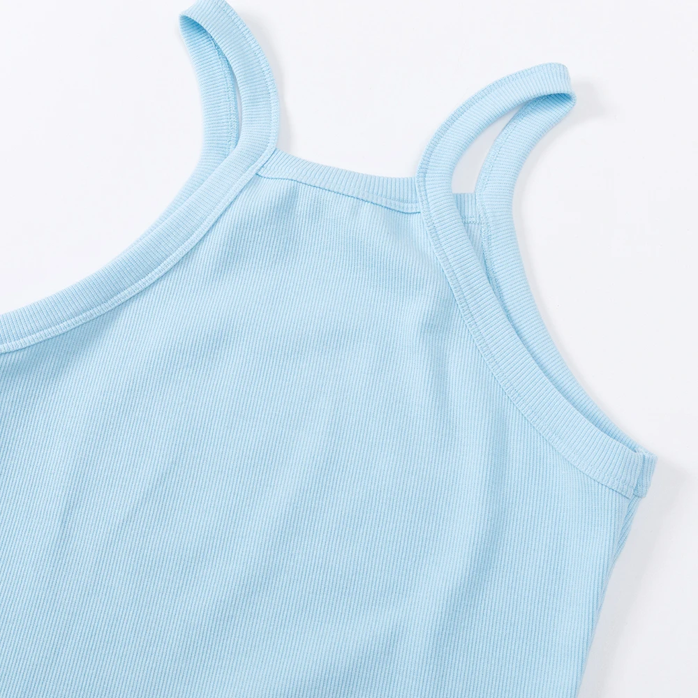 Slim Fit Open Umbilical Strap Top Women's Simple Street Sle Vest Strapl Top for Young Women in Their Late Twenties