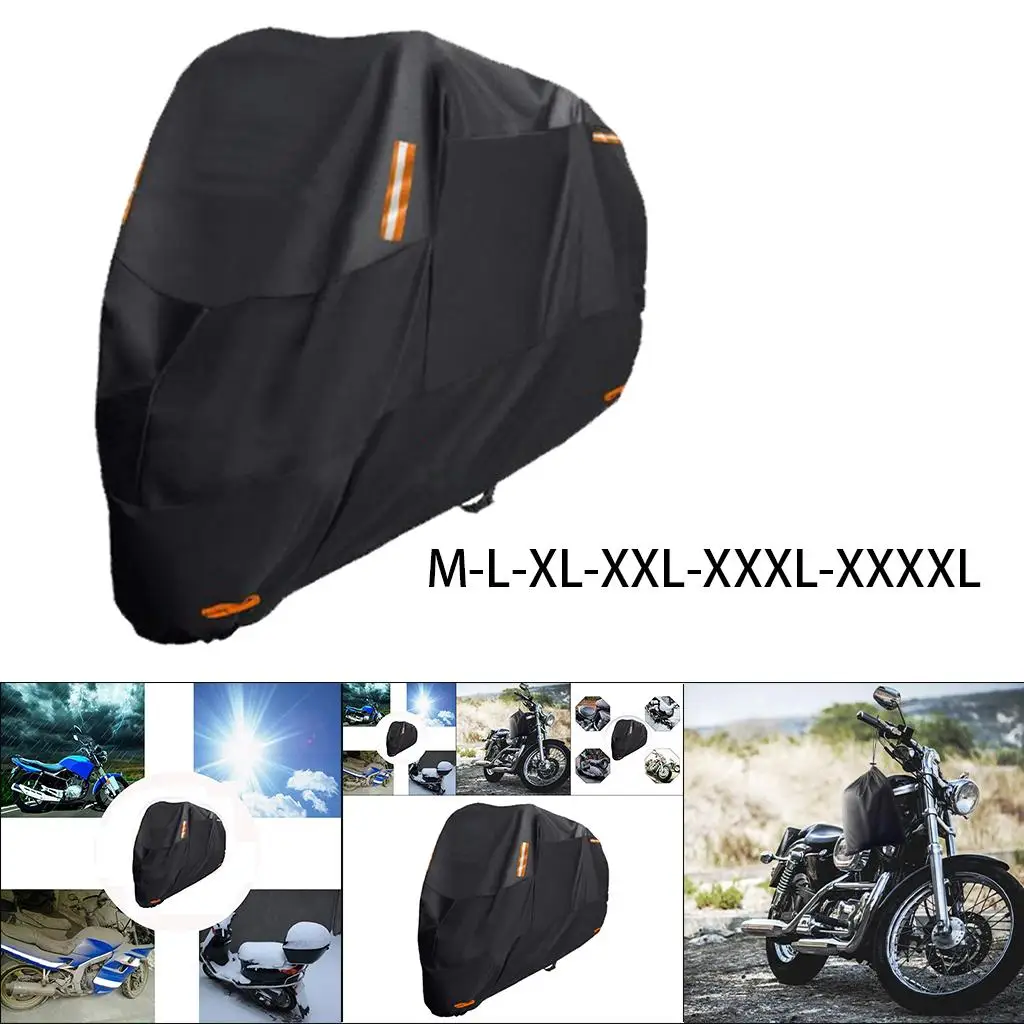 Vehicle Motorcycles Cover Waterproof Reflective Warning Strips Easy Storage Anti Rust Sturdy Lock Holes and Buckle Windproof