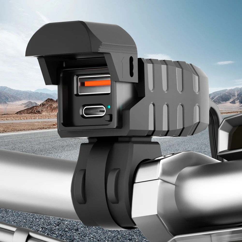 PD QC3.0 دراجة نارية شاحن الهاتف 12 فولت USB نوع C شاحن دراجة نارية مقاوم للماء دراجة نارية الملحقات لجميع الهواتف اللوحية لتحديد المواقع #6