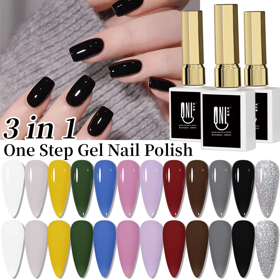 

RSNAIL 3-in-1 One Step Gel Nail Polish UV LED Soak Off Varnish - No Needed Base Gel & Top Coat 12 Colors Nail Art Gel 9g Summer