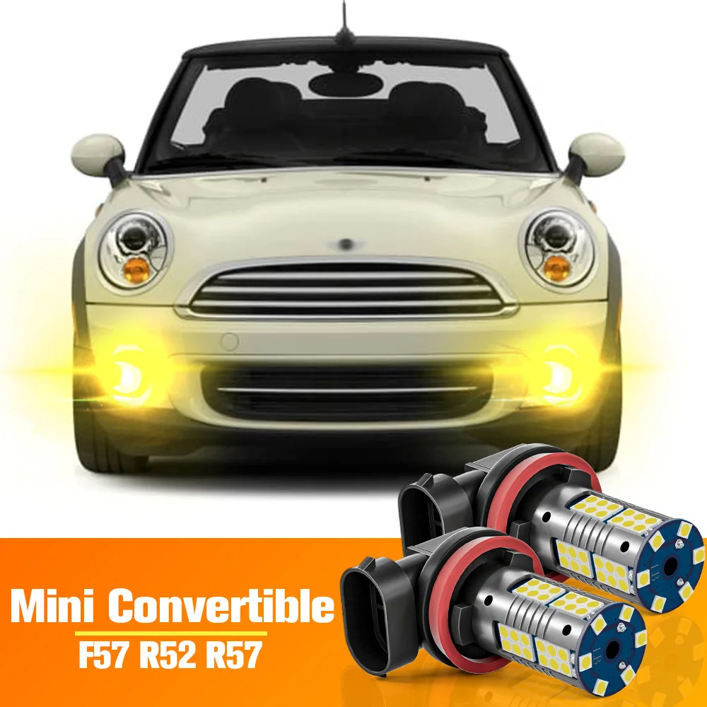 

2x LED Front Fog Light Bulb Accessories For Mini Cooper Convertible F57 R52 R57 2004 2005 2006 2007 2008 2010 2011 2012 2015