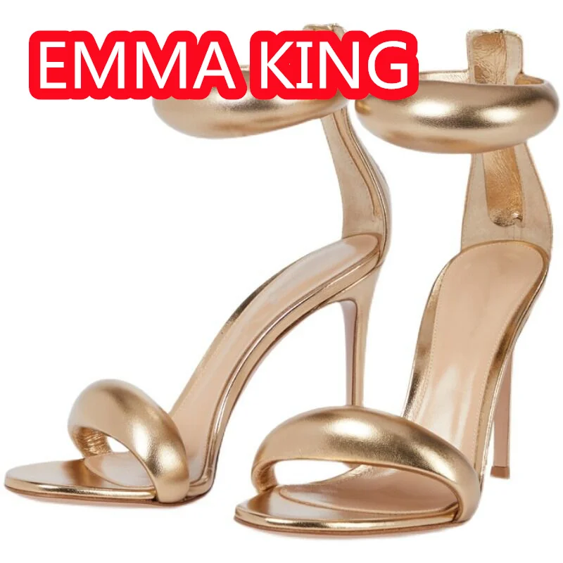 Solid Color Three-Dimensional Foam String Summer Sandals 2024 Geniune Leather Fashion Nightclub Sexy Party Thin heels shoes