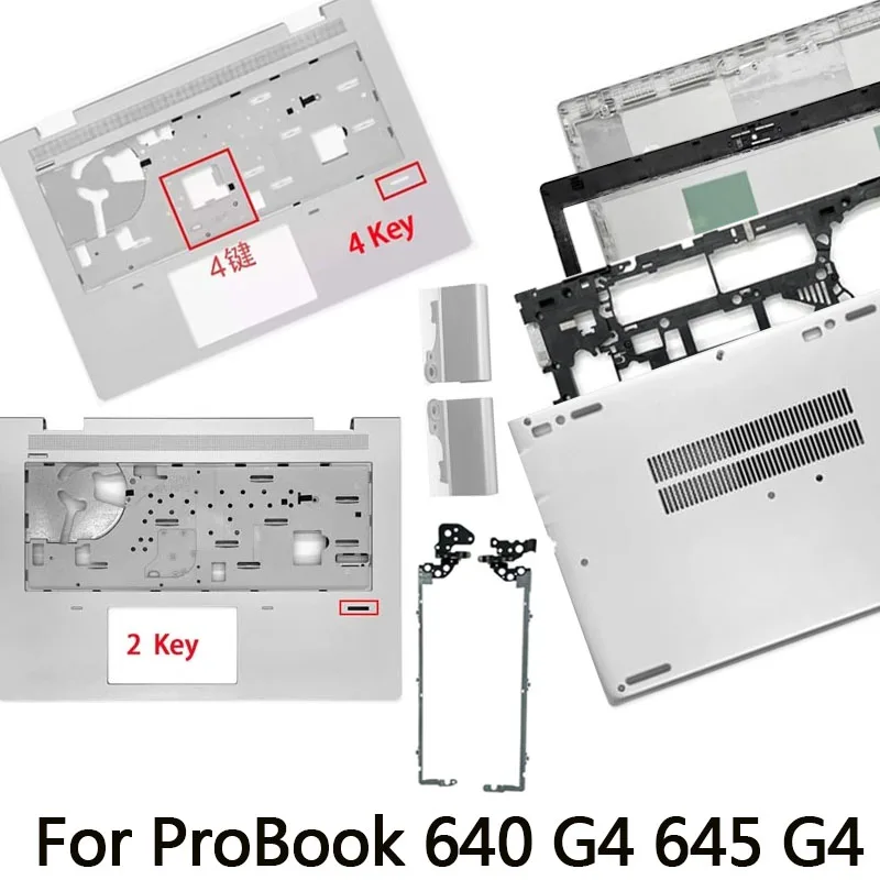 New For ProBook 640 G4 645 G4 Lcd Screen Back Cover Front Bezel Hinges Palmrst Top Case Bottom Cover Housing Non Touch