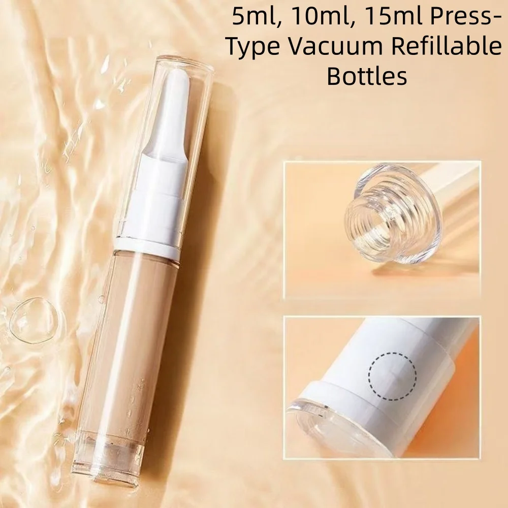 Foundation Refillable Vacuum Pen - Airless Pump Travel Bottles for Liquid Foundation, Lotion & Eye Cream, Portable Mini Sample S