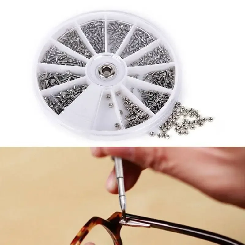 12 نوعا من البراغي الصغيرة المكسرات مجموعة متنوعة M1 M1.2 M1.4 M1.6 المسمار للساعات أدوات إصلاح إطار النظارات مع مفك البراغي