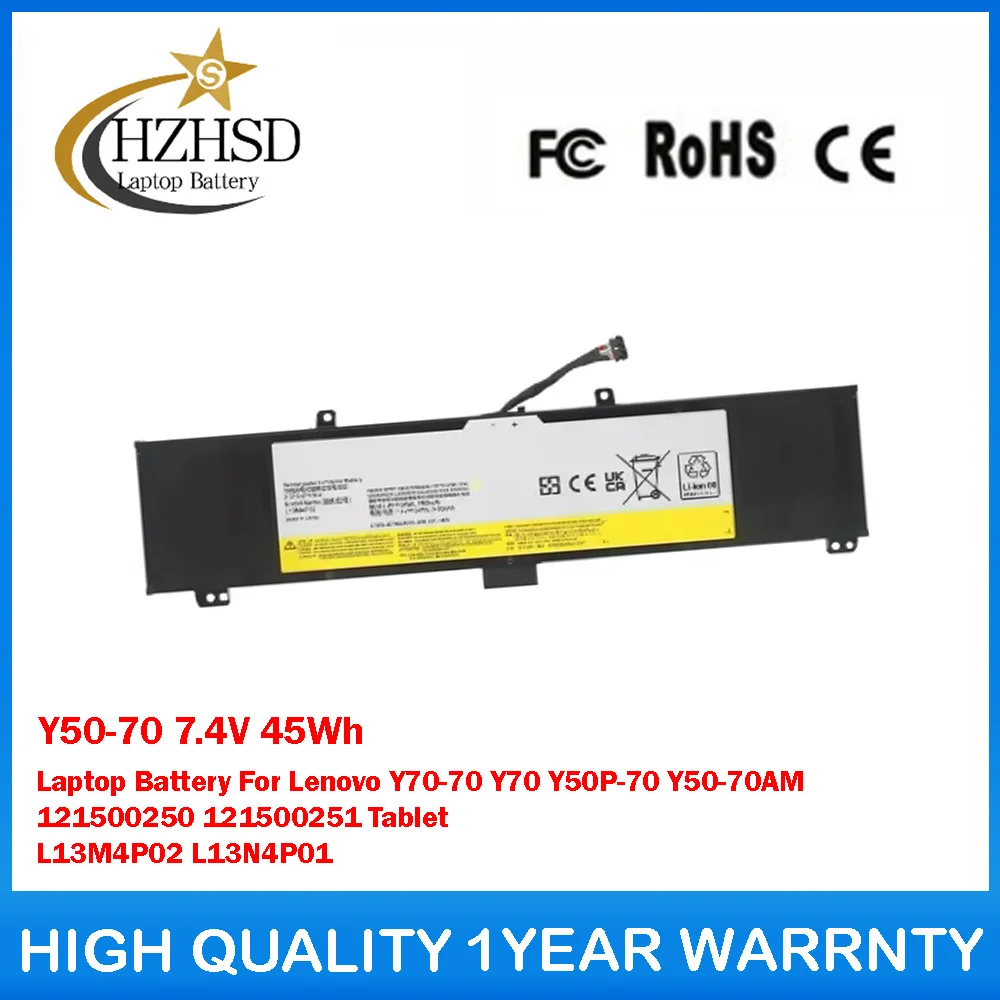 

Y50-70 7.4V 45Wh Laptop Battery For Lenovo Y70-70 Y70 Y50P-70 Y50-70AM 121500250 121500251 Tablet L13M4P02 L13N4P01
