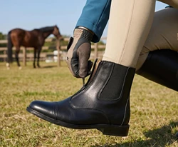 Aoud-男性と女性のためのジッパー付きの完全な革の乗馬ブーツ,高品質の革の乗馬靴